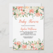 Einladung von Pfirsichen und Creme-Baby-Dusche (Vorderseite)