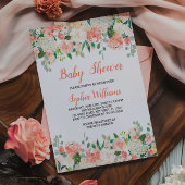 Einladung von Pfirsichen und Creme-Baby-Dusche