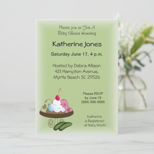 Einladung von Pickles und Eiscreme (Stehend Vorderseite)