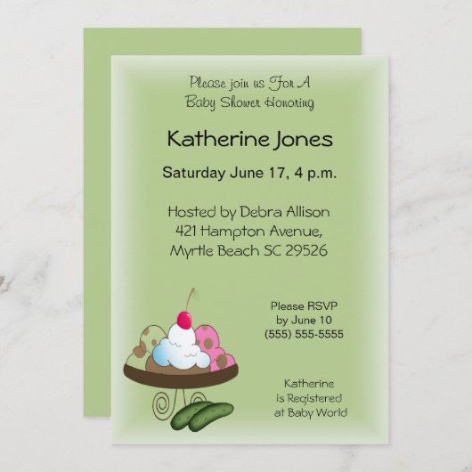 Einladung von Pickles und Eiscreme (Vorne/Hinten)