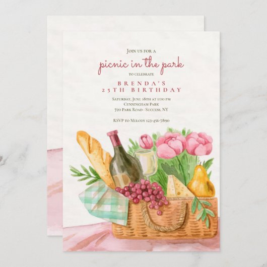 Einladung von Picnic Basket (Vorne/Hinten)