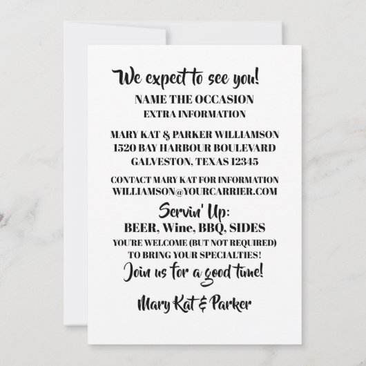 Einladung von PIG PICKIN (Rückseite)