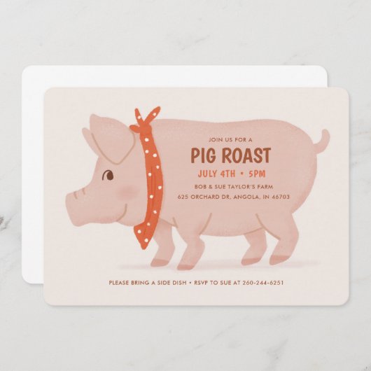 Einladung von Pig Roast (Vorne/Hinten)