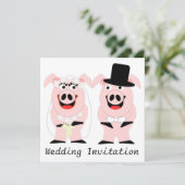 Einladung von Pig Wedding (Stehend Vorderseite)