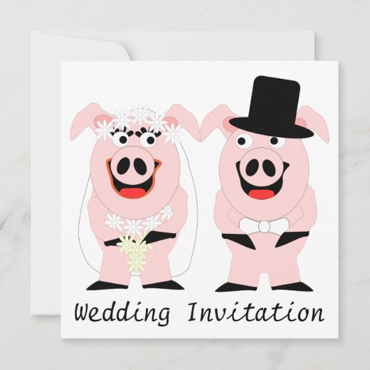 Einladung von Pig Wedding (Vorderseite)