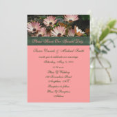Einladung von Pink African Daisies Floral Wedding (Stehend Vorderseite)