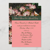 Einladung von Pink African Daisies Floral Wedding (Vorne/Hinten)