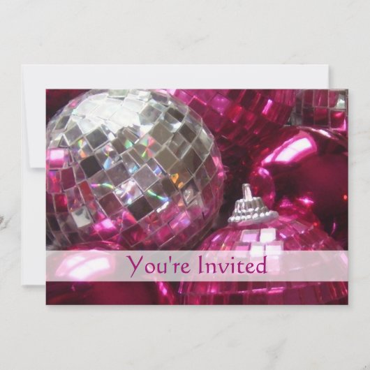 Einladung von Pink Baubles "You're Invited" (Vorderseite)