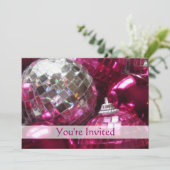 Einladung von Pink Baubles "You're Invited" (Stehend Vorderseite)
