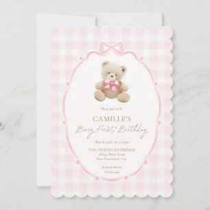 Einladung von Pink Beary zum ersten Geburtstag