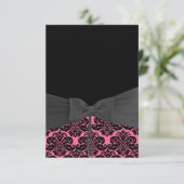 EINLADUNG VON PINK & BLACK DAMASK (Stehend Vorderseite)