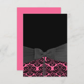 EINLADUNG VON PINK & BLACK DAMASK (Vorne/Hinten)