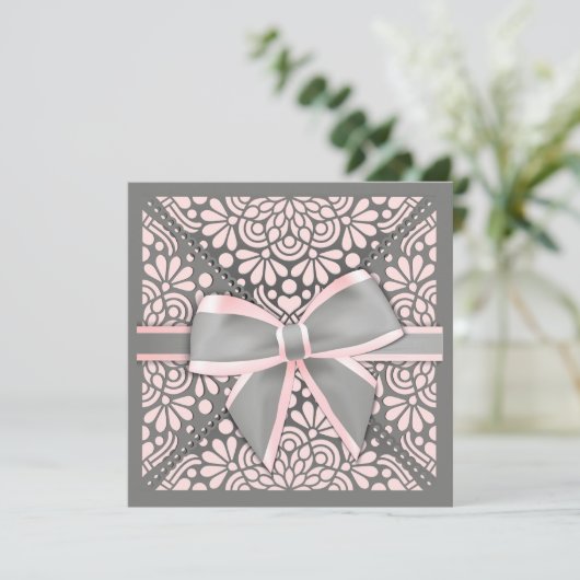 Einladung von Pink Bow (Stehend Vorderseite)