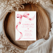 Einladung von Pink Bow Girl zum ersten Geburtstag