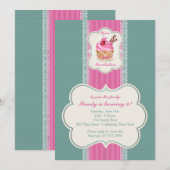 Einladung von Pink Cupcake (Vorne/Hinten)