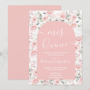Einladung von Pink Floral Quinceanera