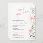 Einladung von Pink Floral Quinceñera (Vorne/Hinten)