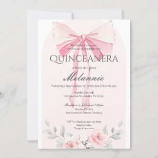 Einladung von Pink Floral Quinceñera