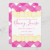 Einladung von Pink Gingham & Lemon (Vorne/Hinten)