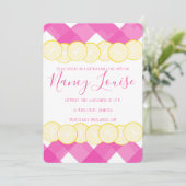 Einladung von Pink Gingham & Lemon (Stehend Vorderseite)