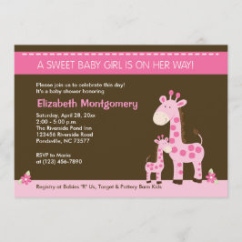 Einladung von Pink Giraffe Mommy and Baby Girl Sho
