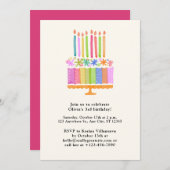 Einladung von Pink Girl zum Geburtstag (Vorne/Hinten)