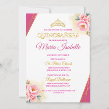 Einladung von Pink & Gold Quinceñera