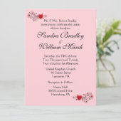 Einladung von Pink Hearts (Stehend Vorderseite)