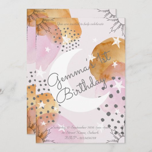 Einladung von Pink Moon (Vorne/Hinten)