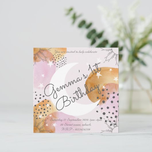 Einladung von Pink Moon (Stehend Vorderseite)