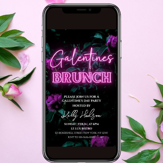 Einladung von Pink Neon Galentine