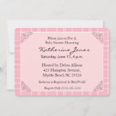 Einladung von Pink Noahs Ark Baby Shower (Rückseite)