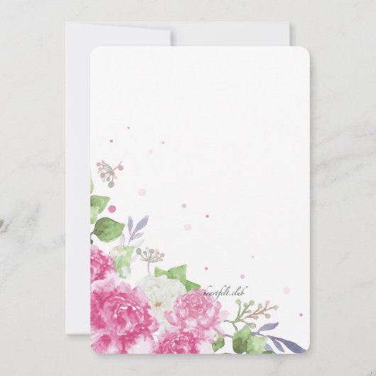 Einladung von Pink Peonies (Rückseite)