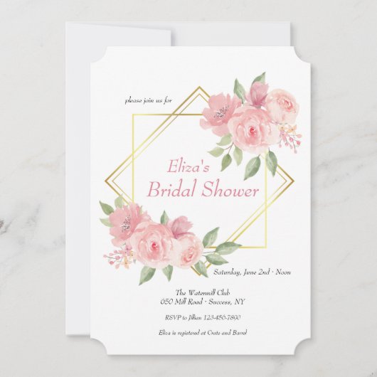 Einladung von Pink Peonies (Vorderseite)