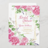 Einladung von Pink Peonies (Vorne/Hinten)