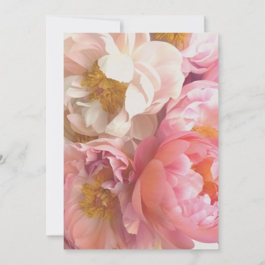 Einladung von Pink Peony Wedding (Rückseite)