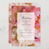 Einladung von Pink Peony Wedding (Vorne/Hinten)