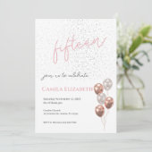 Einladung von Pink Quinceañera (Stehend Vorderseite)