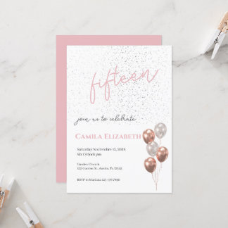 Einladung von Pink Quinceañera