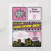 Einladung von Pink Superhero (Vorderseite)