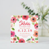 Einladung von Pink Watercolor (Stehend Vorderseite)