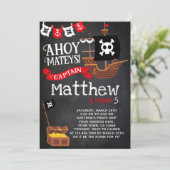 Einladung von Pirate Birthday (Stehend Vorderseite)