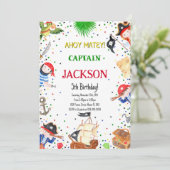 Einladung von Pirate Birthday (Stehend Vorderseite)