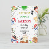 Einladung von Pirate Birthday (Stehend Vorderseite)