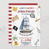 Einladung von Pirate Birthday (Vorne/Hinten)