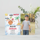 Einladung von Pirate Foto (Stehend Vorderseite)