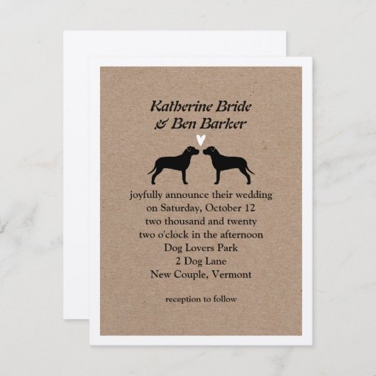 Einladung von Pit Bulls Hochzeit (Vorne/Hinten)