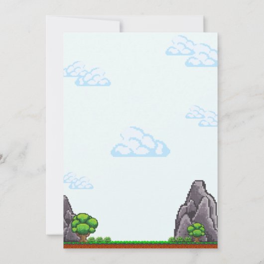 Einladung von Pixel Game Birthday (Rückseite)