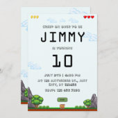 Einladung von Pixel Game Birthday (Vorne/Hinten)