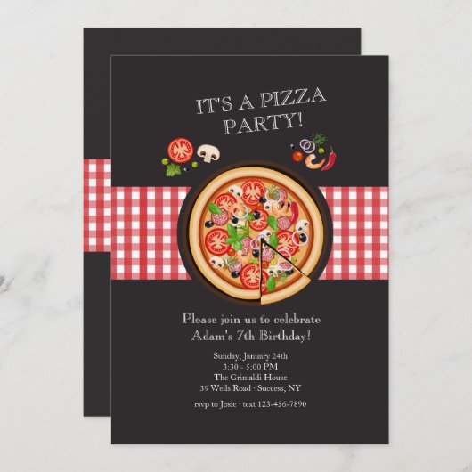 Einladung von Pizza Pie (Vorne/Hinten)